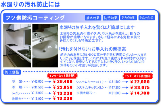 フッ素防汚コーティング